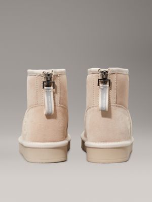 taupe kids suede boots for girls calvin klein jeans