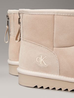 taupe kids suede boots for girls calvin klein jeans