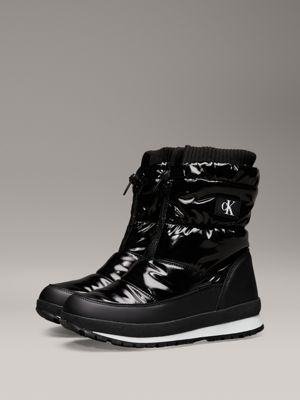 black shiny snowboots for girls calvin klein jeans