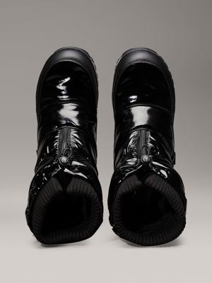 black shiny snowboots for girls calvin klein jeans