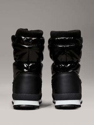 black shiny snowboots for girls calvin klein jeans