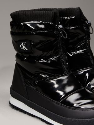 black shiny snowboots for girls calvin klein jeans