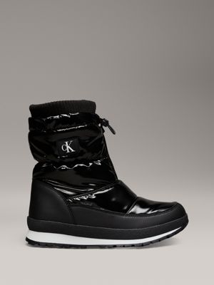 black shiny snowboots for girls calvin klein jeans