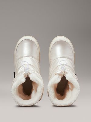 ivory pearlised teddy snowboots for girls calvin klein jeans