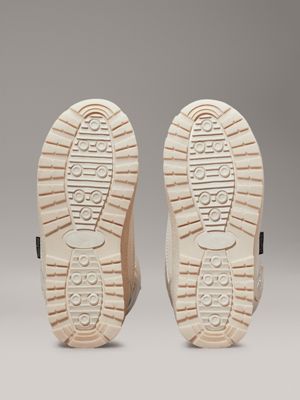 ivory pearlised teddy snowboots for girls calvin klein jeans