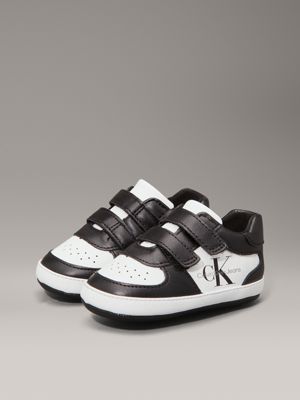 black/white baby velcro trainers for boys calvin klein jeans