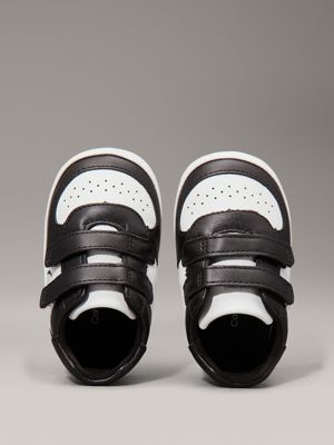 black/white baby velcro trainers for boys calvin klein jeans