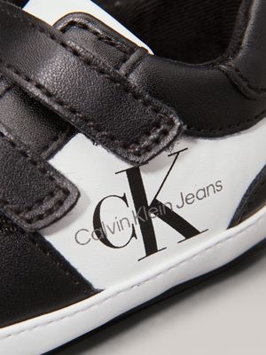 black/white baby velcro trainers for boys calvin klein jeans