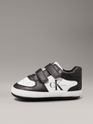 black/white baby velcro trainers for boys calvin klein jeans