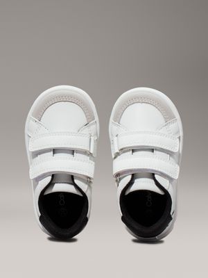 white / black toddlers and kids velcro trainers for kids gender inclusive calvin klein jeans