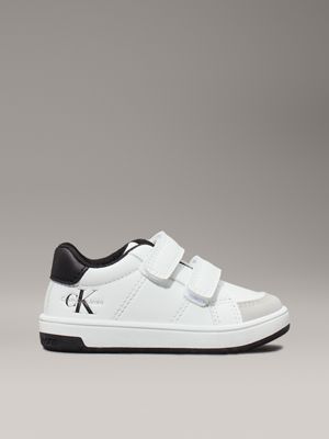 white toddlers and kids velcro trainers for kids gender inclusive calvin klein jeans