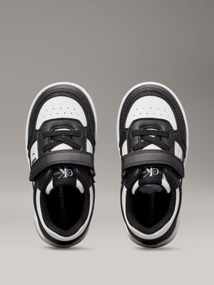 black/white toddlers and kids velcro trainers for kids gender inclusive calvin klein jeans