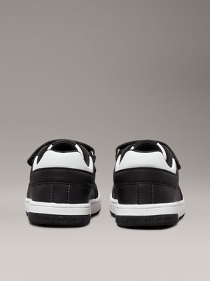 black/white toddlers and kids velcro trainers for kids gender inclusive calvin klein jeans