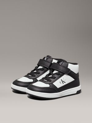 black/white toddlers and kids high-top trainers for kids gender inclusive calvin klein jeans