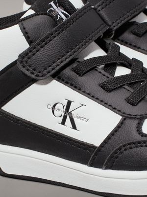 sneaker a collo alto bambino e ragazzo black/white da gender-inclusive bambini calvin klein jeans