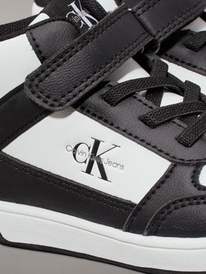 black/white toddlers and kids high-top trainers for kids gender inclusive calvin klein jeans