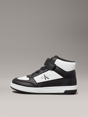 black/white toddlers and kids high-top trainers for kids gender inclusive calvin klein jeans