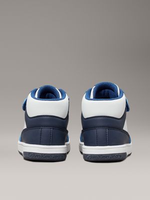 royal/white/blue toddlers and kids high-top trainers for kids gender inclusive calvin klein jeans