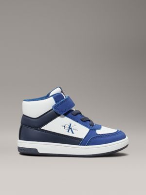 blue toddlers and kids high-top trainers for kids gender inclusive calvin klein jeans