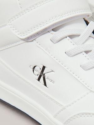 white toddlers and kids high-top trainers for kids gender inclusive calvin klein jeans