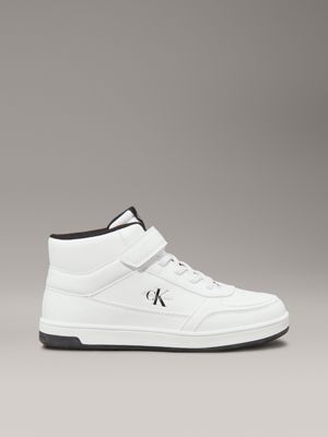 white toddlers and kids high-top trainers for kids gender inclusive calvin klein jeans