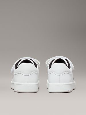 white kids velcro trainers for kids gender inclusive calvin klein jeans