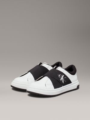 white / black kids slip-on trainers for kids gender inclusive calvin klein jeans