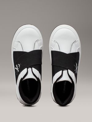 white / black kids slip-on trainers for kids gender inclusive calvin klein jeans