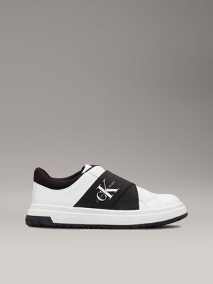 white / black kids slip-on trainers for kids gender inclusive calvin klein jeans