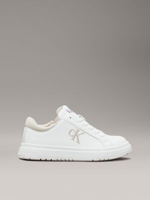 white kids trainers with zip for kids gender inclusive calvin klein jeans