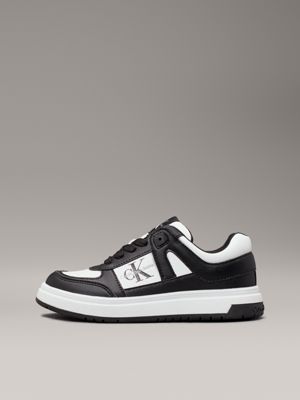 black/white kids trainers with zip for kids gender inclusive calvin klein jeans