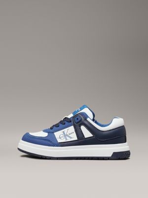 royal/white/blue reißverschluss-sneakers für kinder für gender-inclusive kinder - calvin klein jeans