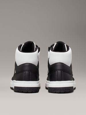 black/white kids high-top trainers for kids gender inclusive calvin klein jeans