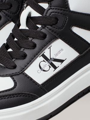 black/white kids high-top trainers for kids gender inclusive calvin klein jeans