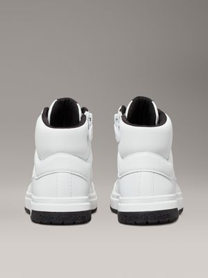 white kids high-top trainers for kids gender inclusive calvin klein jeans