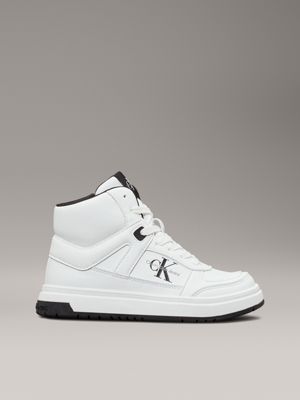 white kids high-top trainers for kids gender inclusive calvin klein jeans