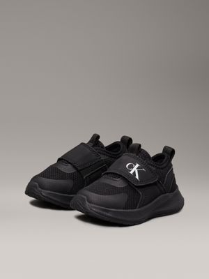 black toddlers and kids velcro trainers for kids gender inclusive calvin klein jeans