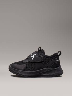 black toddlers and kids velcro trainers for kids gender inclusive calvin klein jeans