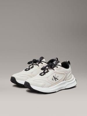 beige kids no-tie trainers for kids gender inclusive calvin klein jeans