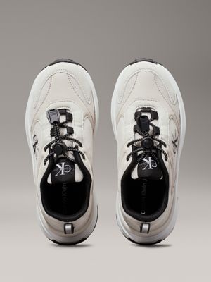 beige sneakers für kinder ohne schnürung für gender-inclusive kinder - calvin klein jeans