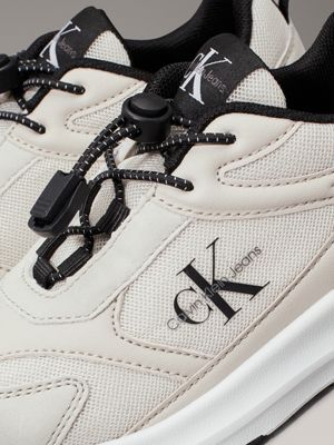 beige sneakers für kinder ohne schnürung für gender-inclusive kinder - calvin klein jeans