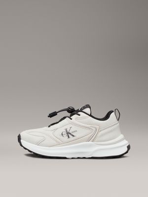 beige sneakers für kinder ohne schnürung für gender-inclusive kinder - calvin klein jeans