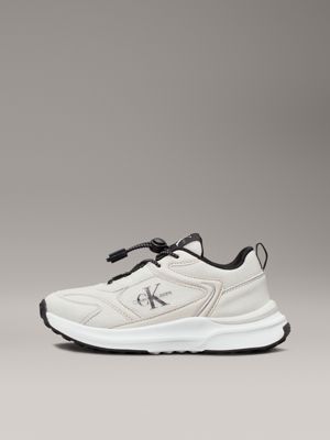 beige kids no-tie trainers for kids gender inclusive calvin klein jeans