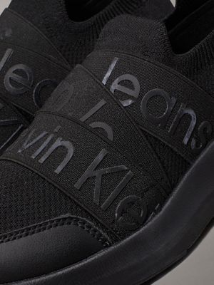 black kids slip-on knit trainers for kids gender inclusive calvin klein jeans