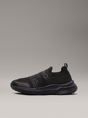 black kids slip-on knit trainers for kids gender inclusive calvin klein jeans