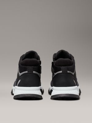 black kids high-top trainers with zip for boys calvin klein jeans