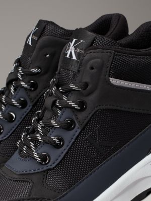 black kids high-top trainers with zip for boys calvin klein jeans