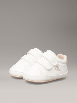 off white/pink baby velcro trainers for girls calvin klein jeans