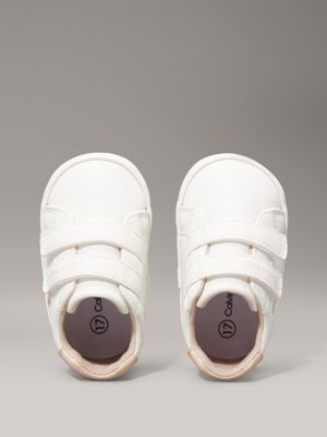 off white/pink baby velcro trainers for girls calvin klein jeans