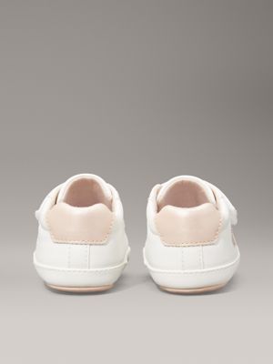 off white/pink baby velcro trainers for girls calvin klein jeans